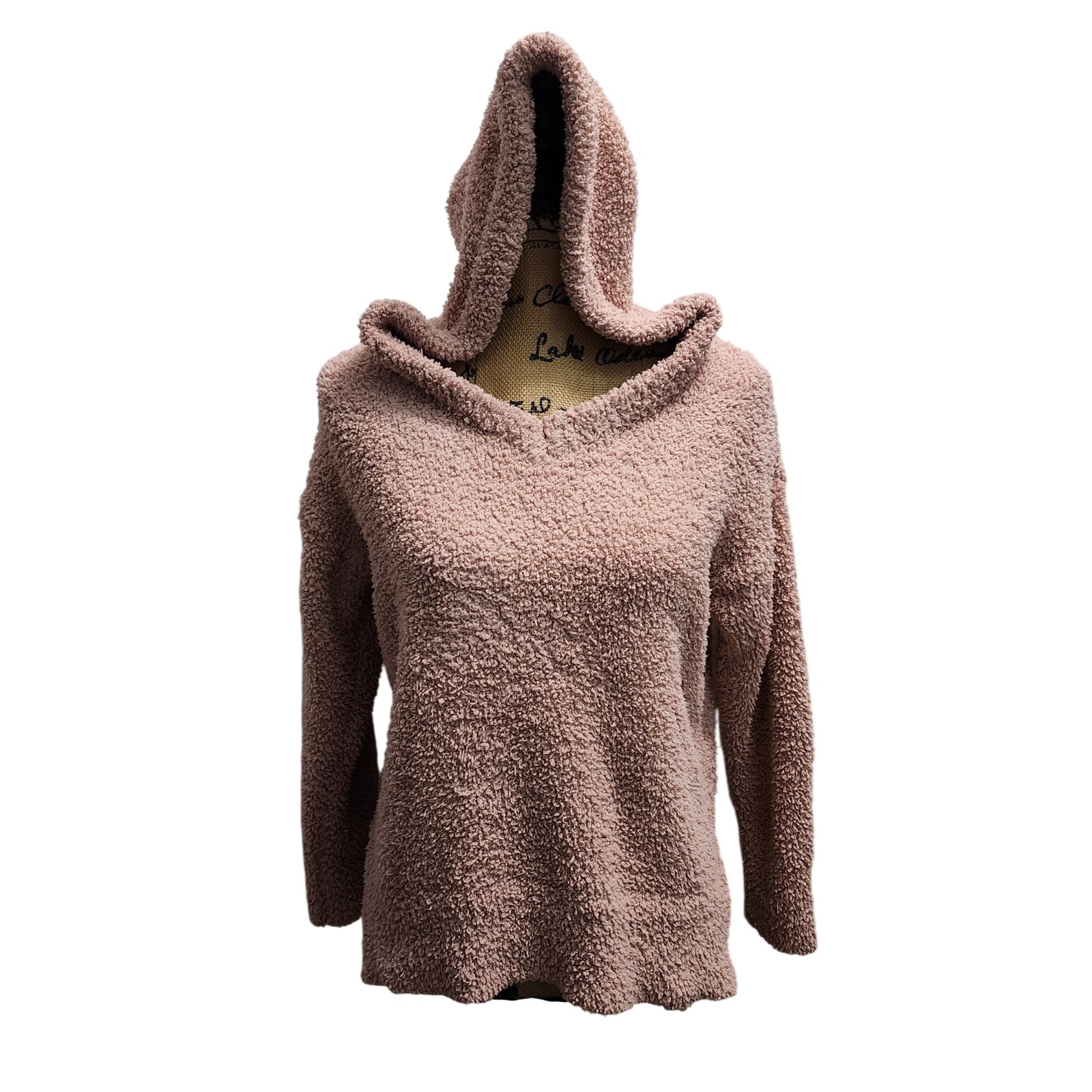 Altard State Fuzzy Teddy Bear Hoodie Pink Long Sleeve Casual Womens Xs